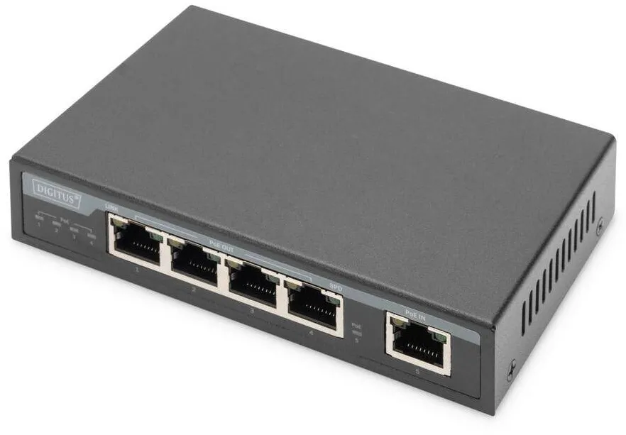 Assmann POE Extender 4PPoE 4-Port 85W 100m schw