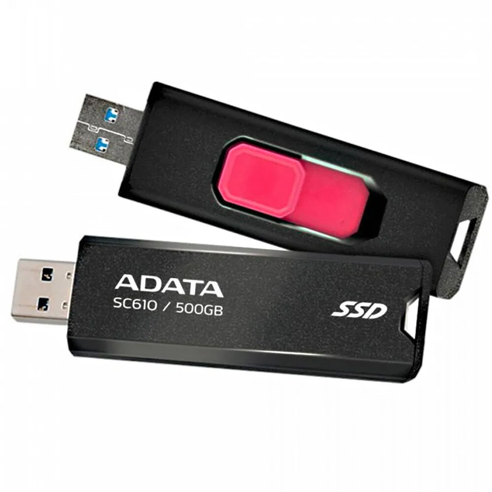 SSD Extern ADATA Exterm 500GB. USB 3.2 Type A. SC610-500G-CBK/RD