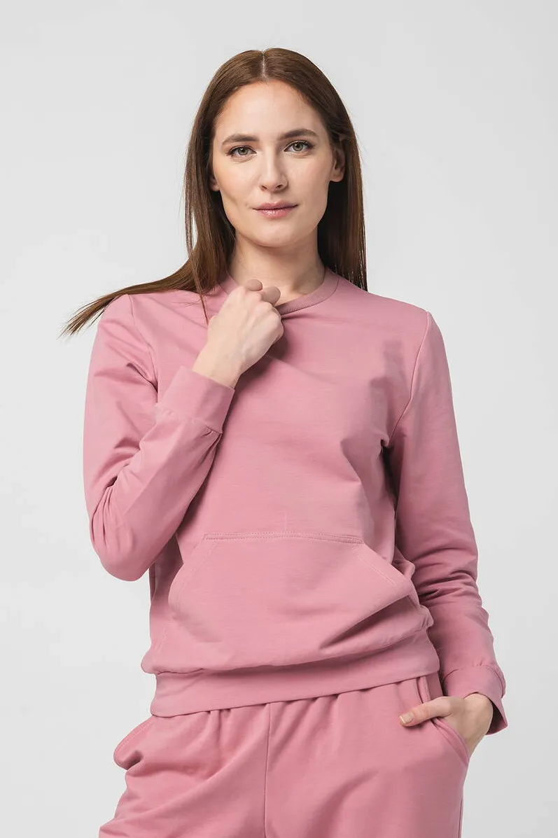 Pegas Bluza Coton Casual Femei Pink-L