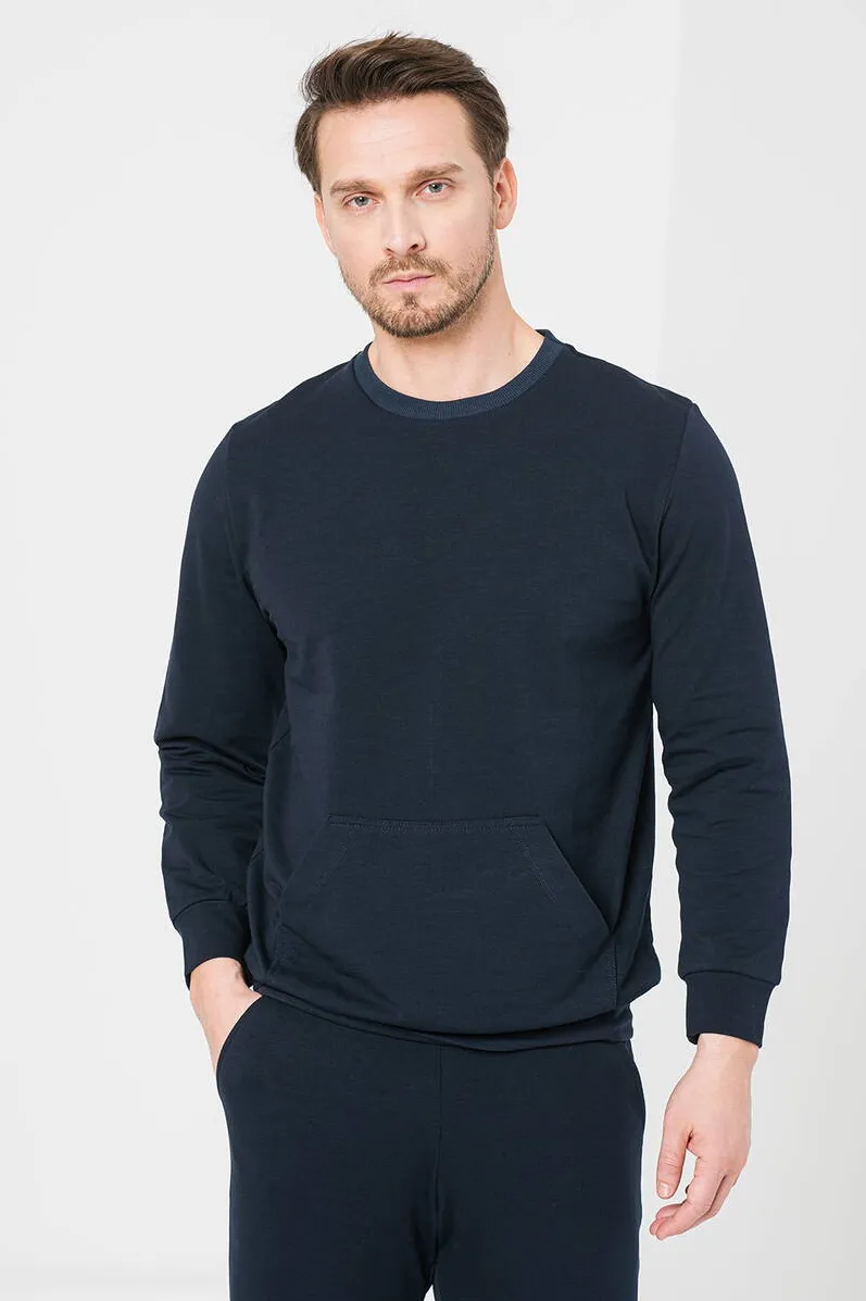 Pegas Bluza Coton Casual Barbati Navy-M