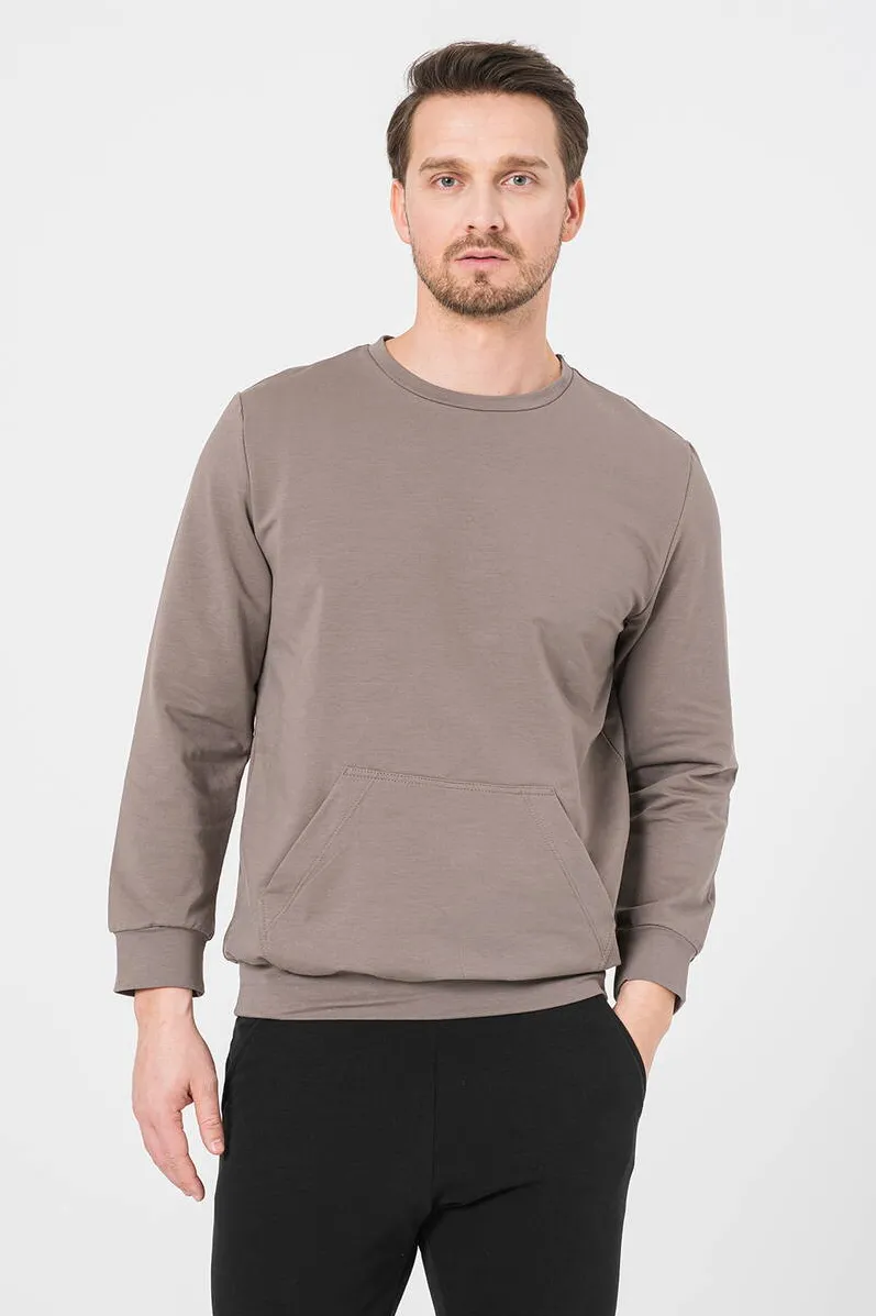 Pegas Bluza Coton Casual Barbati Taupe-M