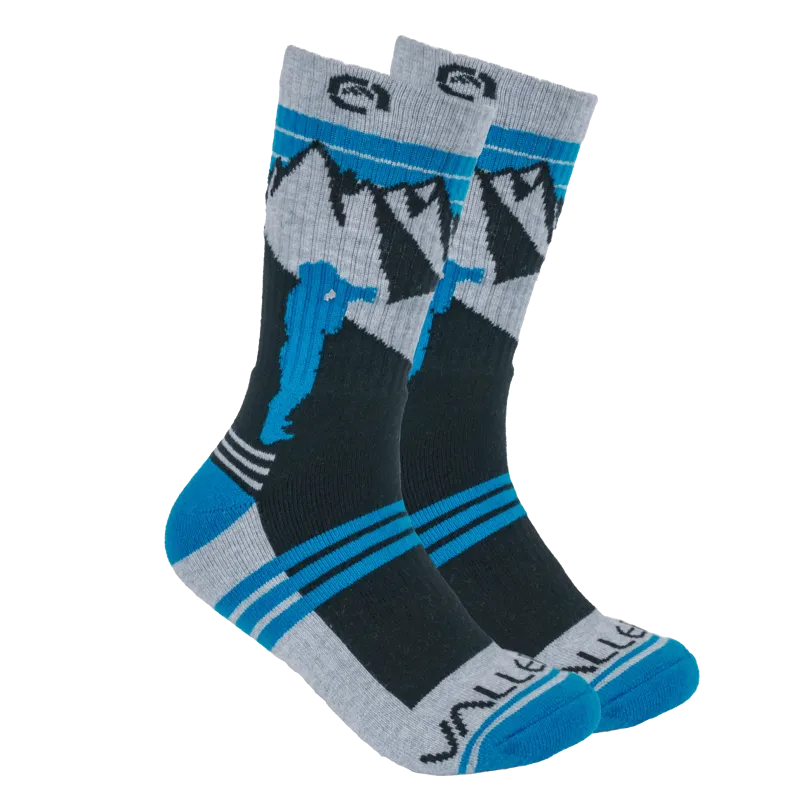 Vallerret Merino Wool Crew Sock - Mtn Blue (size 41-46)