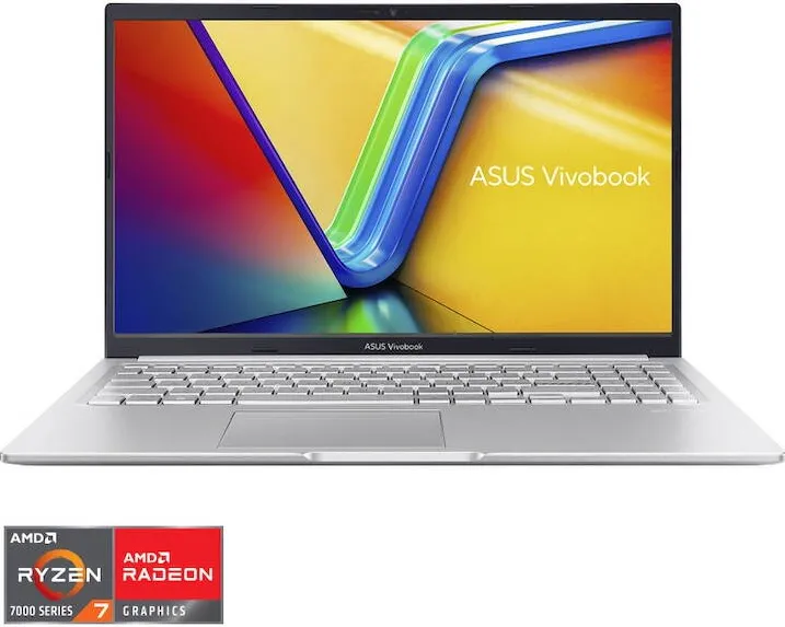 Laptop Asus Vivobook 15 M1502YA cu procesor AMD Ryzen 7 7730U pana la 4.5GHz, 15.6'', Full HD, IPS, 8GB DDR4, 512GB SSD, AMD Radeon Graphics, No OS, Cool Silver