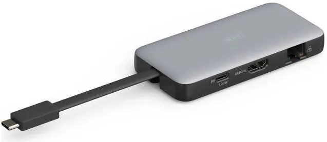 Docking Station Digitus USB-C->HDMI,USB3.2,RJ45,SD,MicroSD,PD silber