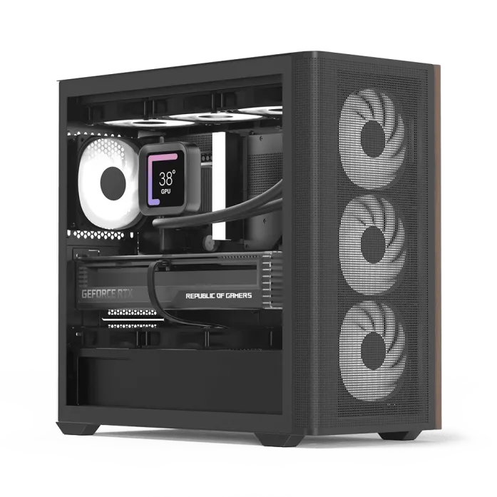 Carcasa PC Aerocool   Mini D301A-G-BK-V2 (B/Wood/)
