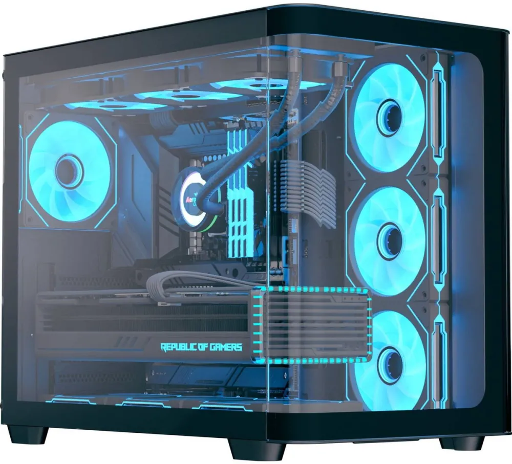 Carcasa PC Aerocool   Midi P500C-G-BK-V1 o.N. Full Tempered Glas (B)