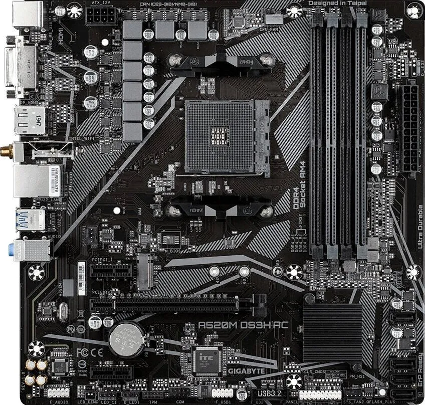 Placa de Baza GIGABYTE AMD AM4 A520M DS3H AC