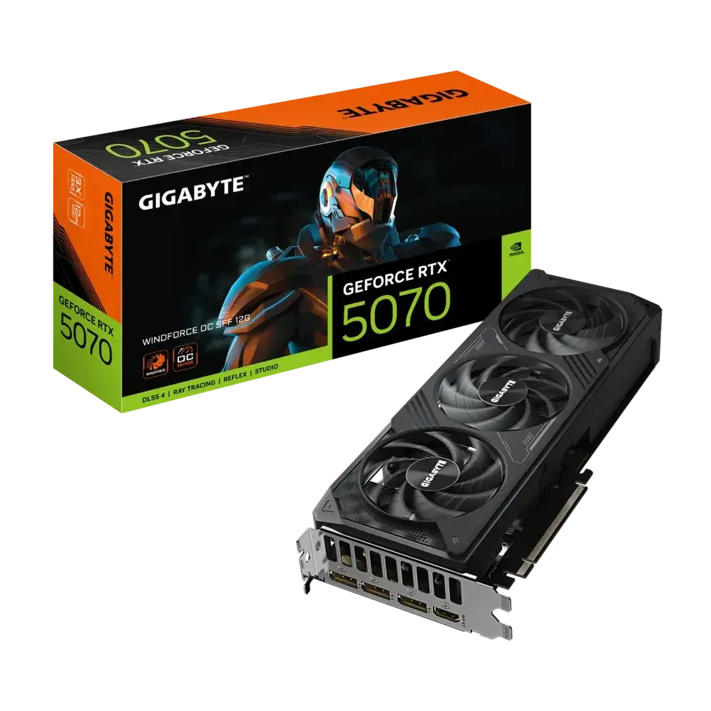 Placa Video GIGABYTE GeForce RTX 5070 Windforce OC SFF 12GB GDDR7 192-bit DLSS 4.0