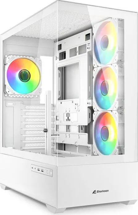 Carcasa PC Sharkoon AK6 RGB, Tower (white, Tempered Glass x 2)