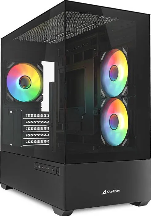Carcasa PC Sharkoon MK6 RGB, Tower (black, Tempered Glass x 2)