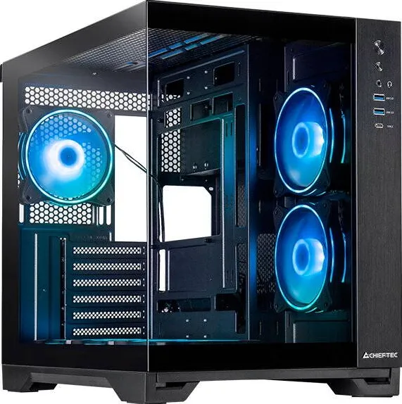 Carcasa PC Chieftec Visio GM-30B-TG-OP (black, tempered glass x 2)