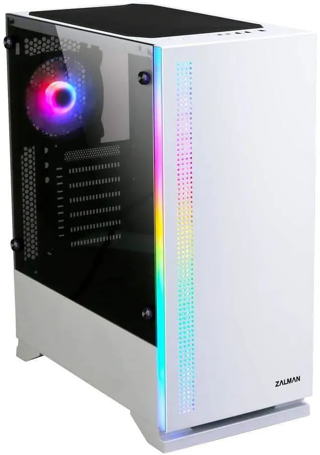 Carcasa PC Zalman S5 WHITE ATX Mid Tower PC RGB fan TG