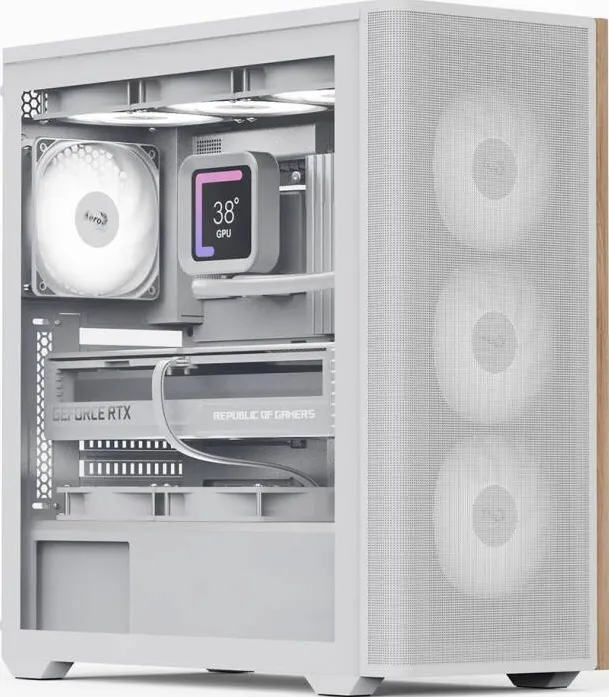 Carcasa PC Aerocool D501A PC-, Midi-Tower, ATX, Tempered Glass - Alb
