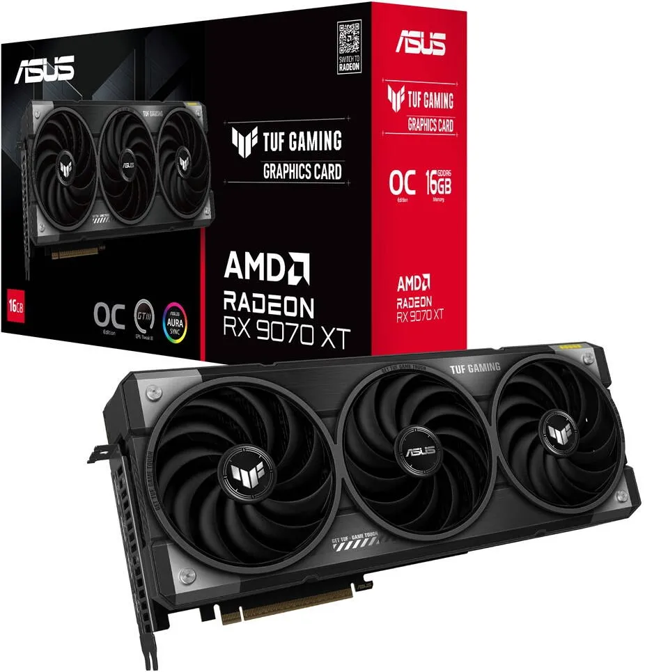 Placa Video Asus Radeon RX 9070 XT TUF GAMING OC 16GB GDDR6 256-bit