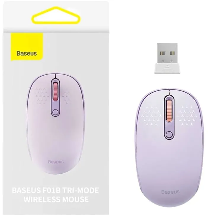Mouse Baseus MOUSE Baseus PC sau NB wireless, 2.4GHz si Bluetooth, optic, 800/ 1200/1600 dpi,butoane/scroll 3/1, mov