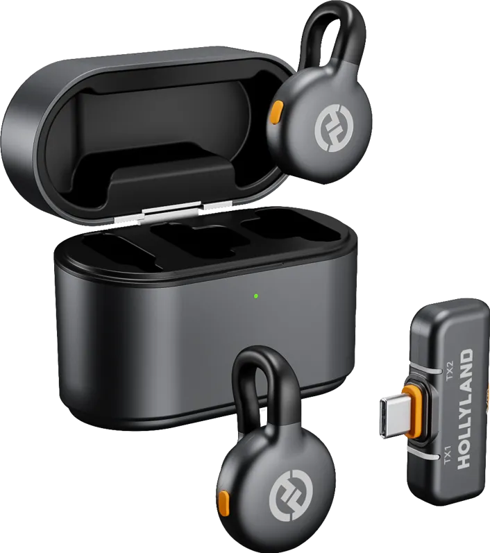 Microfon HOLLYLAND Hollyland LARK M2S Duo Wireless Lavalier Microphone with USB-C Plug (Duo, Space Gray)