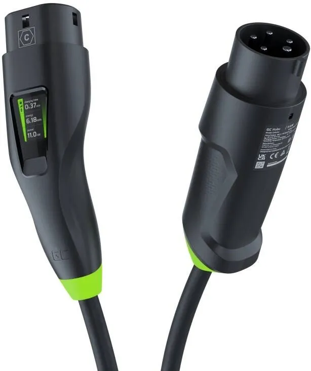 Green Cell Habu EVGC01 Mobile EV charger for electric vehicles 11 kW 7 m Type 2 CEE Wallbox Black