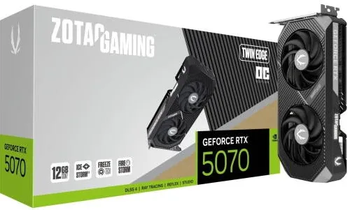 Placa Video ZOTAC GeForce RTX 5070 Twin Edge OC 12GB GDDR7 192-bit