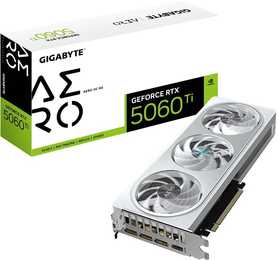 Placa Video GIGABYTE GeForce RTX 5060 Ti AERO OC 8GB, GDDR7, 128 bit