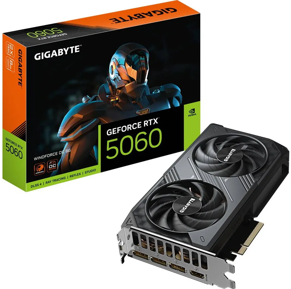 Placa Video GIGABYTE GeForce RTX 5060 WINDFORCE OC 8GB, GDDR7, 128 bit