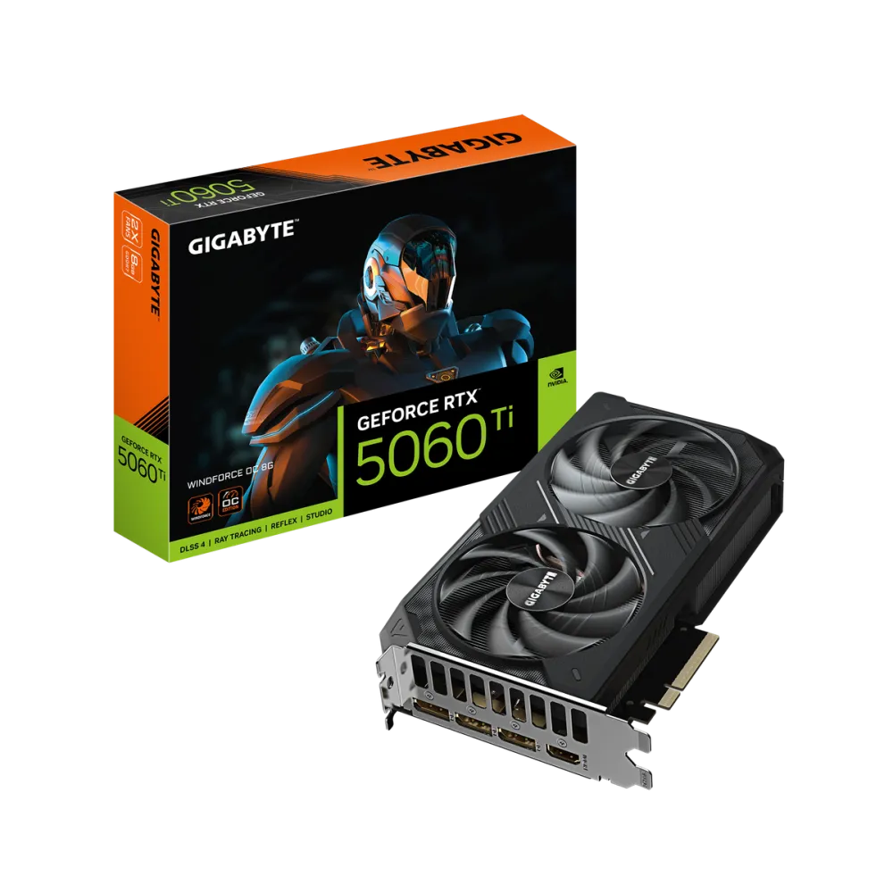 Placa Video GIGABYTE GeForce RTX 5060 Ti WINDFORCE OC 8G DLSS 4