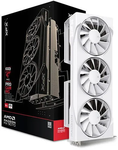Placa Video XFX Radeon RX 9070 Swift White Triple Fan Gaming Edition 16GB OC GDDR6