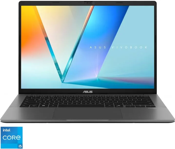 Laptop Asus Vivobook S14 S3407VA cu procesor Intel Core i5-13420H pana la 4.6GHz, 14'', WUXGA, IPS, 16GB DDR5 RAM, 1TB SSD, Intel UHD Graphics, No OS, Matte Gray