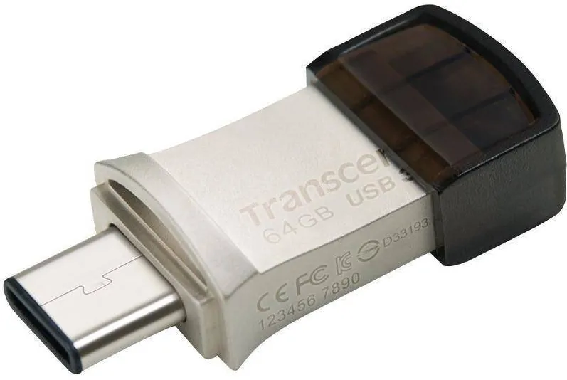Memorie USB Transcend JetFlash 890 64GB USB 3.0 + Type-C Silver