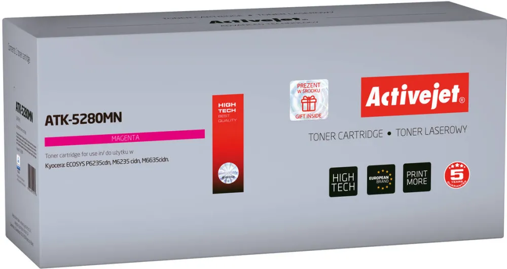 Toner imprimanta ACTIVEJET COMPATIBIL ATK-5280MN for Kyocera printer; Kyocera TK-5280M replacement; Supreme; 11000 pages; magenta