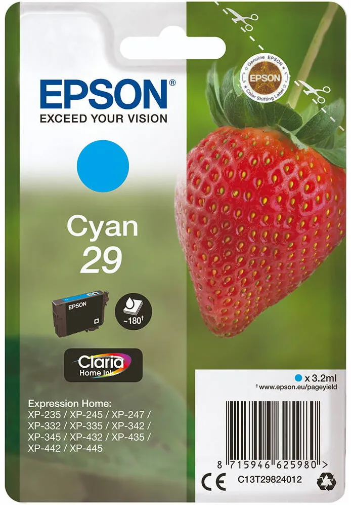 Cartus Imprimanta Epson Cerneala Epson Singlepack cian 29 Claria Home Ink 3,2 ml