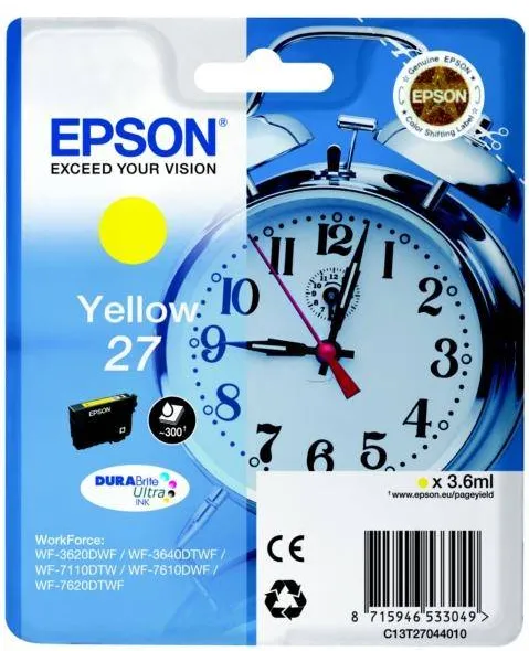 Cartus Imprimanta Epson YELLOW NR.27 C13T27044012 3,6ML ORIGINAL EPSON WORKFORCE WF-7610DWF