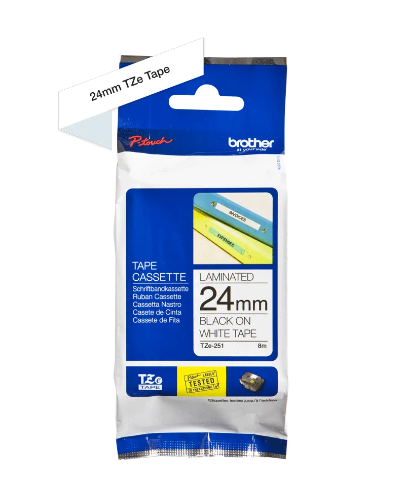 Cartus Imprimanta Brother TZe251CIV 24mm wh/bla