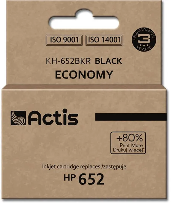 Cartus cerneala ACTIS KH-652BKR compatibil HP 652 F6V25AE negru 15 ml