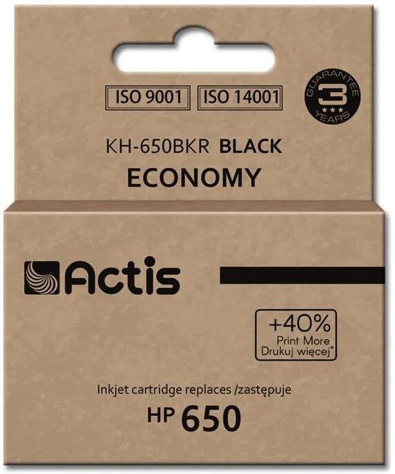 Cartus cerneala ACTIS KH-650BKR compatibil HP 650 CZ101AE negru 15 ml