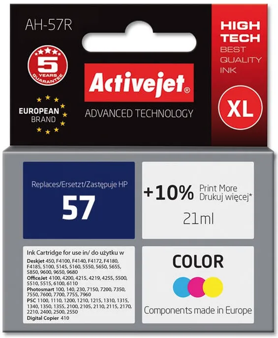 Cartus Imprimanta ACTIVEJET COMPATIBIL AH-57R for HP printer, HP 57 C6657A replacement; Premium; 21 ml; color