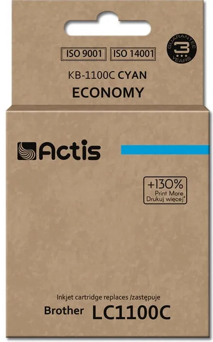 Cartus Imprimanta ACTIS COMPATIBIL KB-1100C for Brother printer; Brother LC1100C/LC980C replacement; Standard; 19 ml; cyan