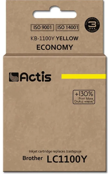 Cartus Imprimanta ACTIS COMPATIBIL KB-1100Y for Brother printer; Brother LC1100Y/LC980Yreplacement; Standard; 19 ml; yellow
