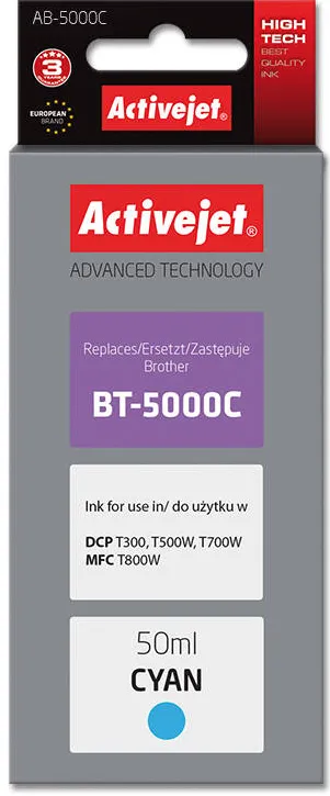 Cartus Imprimanta ACTIVEJET COMPATIBIL AB-5000C for Brother printer; Brother BT-5000C replacement; Supreme; 50 ml; cyan