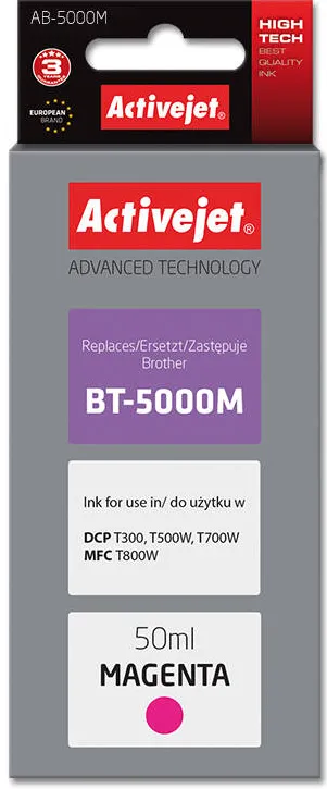 Cartus Imprimanta ACTIVEJET COMPATIBIL AB-5000M for Brother printer; Brother BT-5000M replacement; Supreme; 50 ml; magenta