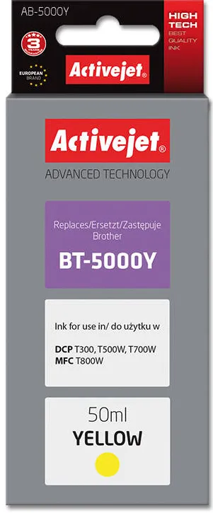 Cartus Imprimanta ACTIVEJET COMPATIBIL AB-5000Y for Brother printer; Brother BT-5000Y replacement; Supreme; 50 ml; yellow