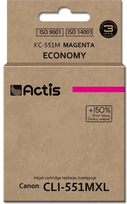 Cartus Imprimanta ACTIS COMPATIBIL KC-551M for Canon printer; Canon CLI-551M replacement; Standard; 12 ml; magenta (with chip)