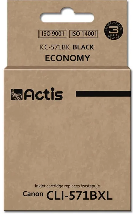 Cartus Imprimanta ACTIS COMPATIBIL KC-571Bk for Canon printer; Canon CLI-571Y replacement; Standard; 12 ml; black