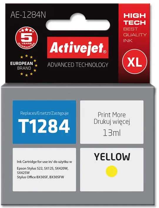 Cartus Imprimanta ACTIVEJET Compatibil AE-1283N for Epson printer, Epson T1283 replacement; Supreme; 13 ml; magenta AE-1284N for Epson printer, Epson T1284 replacement; Supreme; 13 ml; yellow