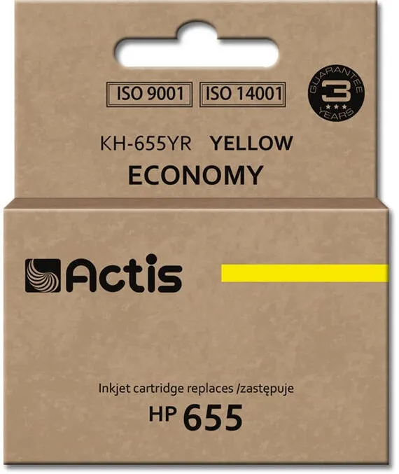 Cartus Imprimanta ACTIS Compatibil KH-655YR for HP printer; HP 655 CZ112AE replacement; Standard; 12 ml; yellow