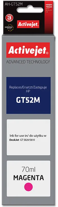 Cartus Imprimanta ACTIVEJET Compatibil AH-GT52M for HP printer; HP GT-52M M0H55AE replacement; Supreme; 70 ml; magenta