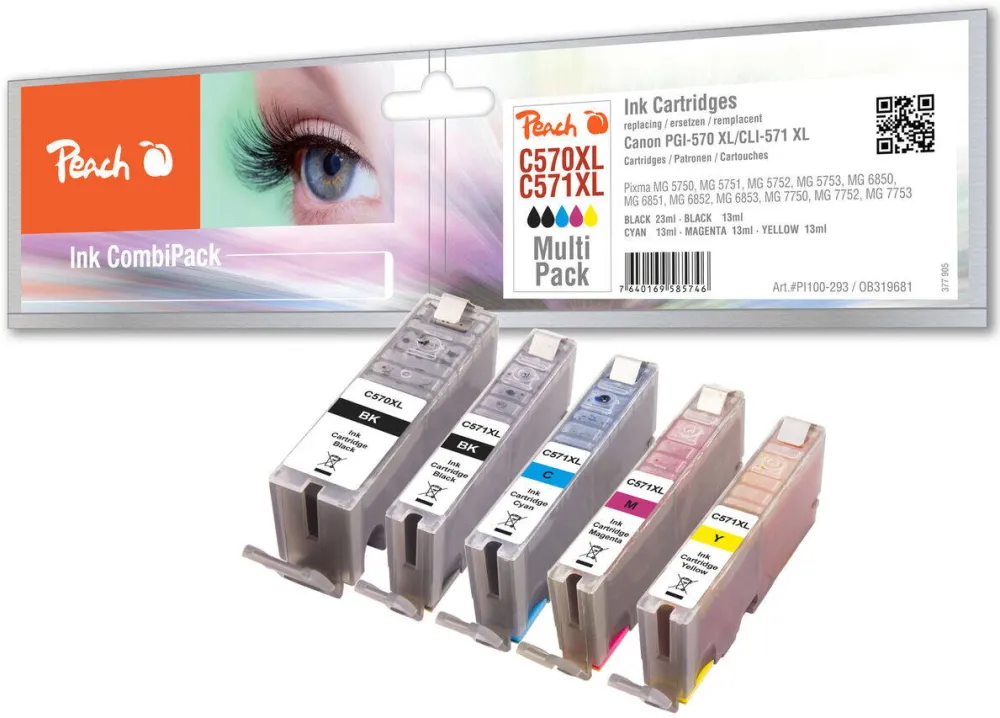 Cartus Compatibil Peach Inlocuitor Pentru Canon PGI-570XL/CLI-571XL MultiPack