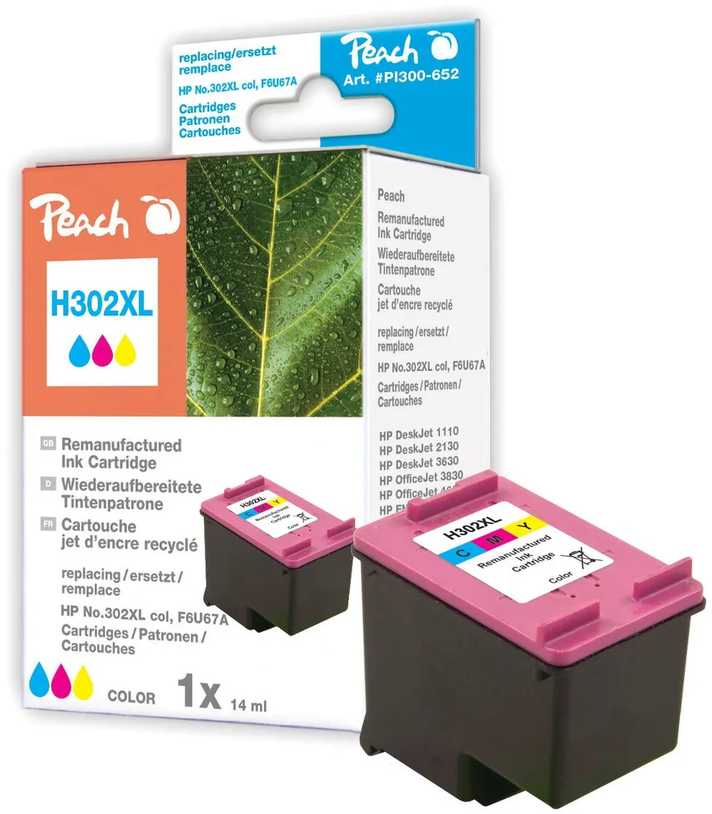 Cartus Compatibil Peach Inlocuitor Pentru HP Nr.302XL F6U67A color