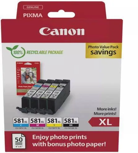 Cartus Imprimanta Canon CLI-581XL BK/C/M/Y Photo Value Pack