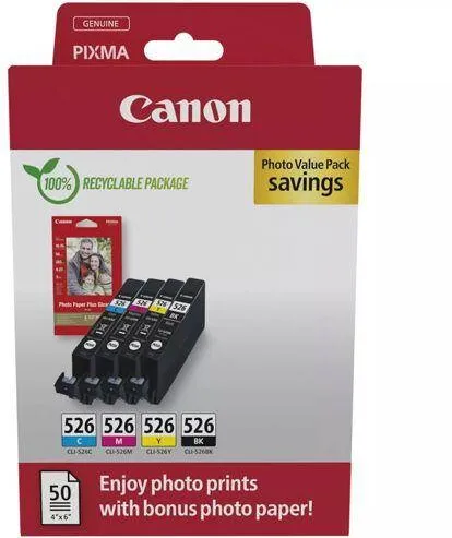Cartus Imprimanta Canon CLI-526 BK/C/M/Y Photo Value Pack