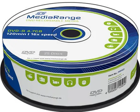MediaRange DVD-R 4,7GB 16X Cake25